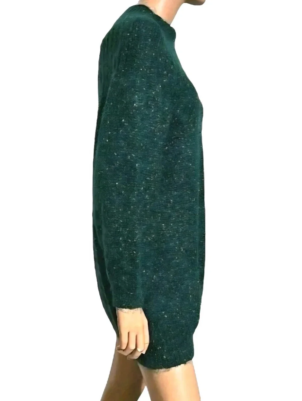 Vtg 80s-90s Paul Et Duffier Fuzzy Mohair Metallic Glitter Tunic Sweater Large